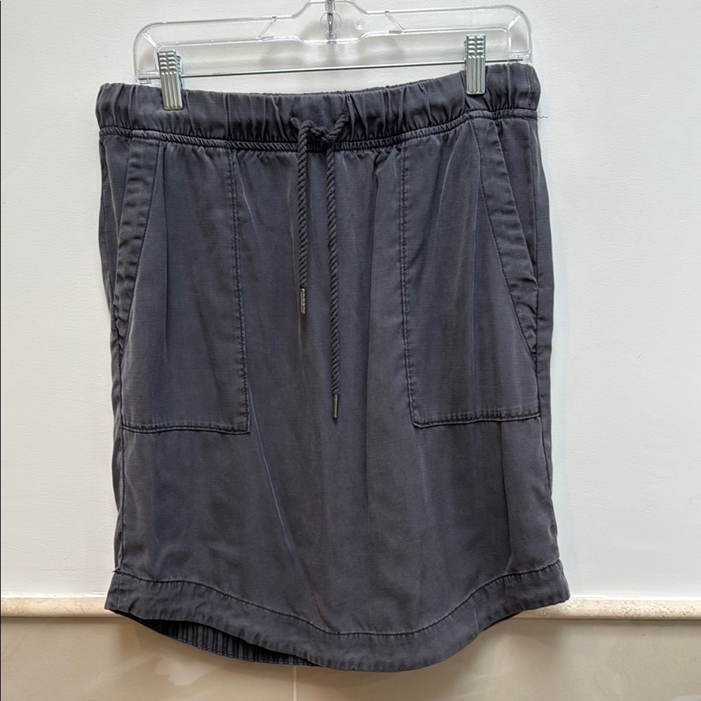 Anthropologie Charcoal Drawstring Skirt